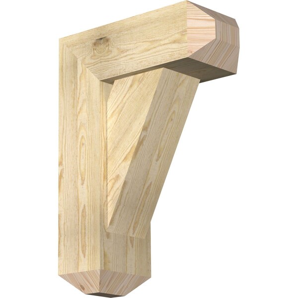 Ekena Millwork Traditional Craftsman Rough Sawn Bracket w/ Offset Brace, Douglas Fir, 8"W x 20"D x 28"H BKT0806X20X28TRA04RDF - main